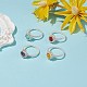 4Pcs 4 Style Natural & Synthetic Mixed Gemstone Round Finger Rings Set(RJEW-TA00057)-2