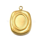 304 Stainless Steel Pendants, Rectangle, Ion Plating(IP), Real 18K Gold Plated, 21x15.5x3mm, Hole: 1.6mm(STAS-Z163-04G)
