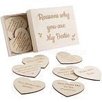 Unfinished Plywood Decoration, Kid DIY Painting Ornament, Heart with Word, Blanched Almond, 140x109x21mm(AJEW-WH20017-79A)
