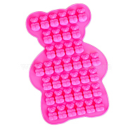 Bear Shape DIY Silicone Molds, Fondant Molds, Resin Casting Molds, for Chocolate, Candy, UV Resin & Epoxy Resin Craft Making, Magenta, 290x203mm(BEAR-PW0001-38A)