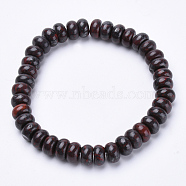 Natural Bloodstone Gemstone Beaded Stretch Bracelets, Abacus, 2-1/4 inch~2-1/4 inch(56~58mm)(BJEW-S127-06)