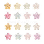 80pcs 8 Colors Transparent Acrylic Beads, AB Color, Flower, Mixed Color, 14.5x15.5x7mm, Hole: 1.8mm, 10pcs/color(TACR-CJ0001-25)