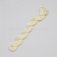 Nylon Thread, Nylon Jewelry Cord for Custom Woven Bracelets Making, Light Goldenrod Yellow, 1mm, about 26m/bundle, 10bundles/bag, about 284.34 Yards(260m)/Bag.(NWIR-R002-1mm-11)