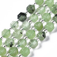 Natural White Jade Beads Strands, Imitation Prehnite, with Seed Beads, Faceted, Polygon, 6x6mm, Hole: 1.2mm, about 47~48pcs/strand, 14.84 inch~14.96 inch(37.7cm~38cm)(G-T132-047A)