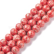 Synthetic Imperial Jasper Beads Strands, Dyed, Round, Red, 10mm, Hole: 1.4mm, about 38pcs/strand, 14.57''(37cm)(G-E568-01C-04)