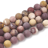 Natural Mookaite Beads Strands, Frosted, Round, 10mm, Hole: 1.2mm, about 37~40pcs/strand, 14.9~15.1 inch(38~38.5cm)(G-T106-158)