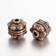 Tibetan Style Beads, Cadmium Free & Nickel Free & Lead Free, Round, Red Copper, 10x10mm, Hole: 2mm.(RLF0749Y-NF)