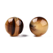 Resin Beads, Imitation Gemstone, Round, Saddle Brown, 12x11.5mm, Hole: 1.5~3mm(RESI-N034-01-I01)