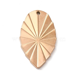 Ion Plating(IP) 304 Stainless Steel Pendants, Leaf Charm, Rose Gold, 30x18x2mm, Hole: 1.4mm(STAS-M312-04RG)