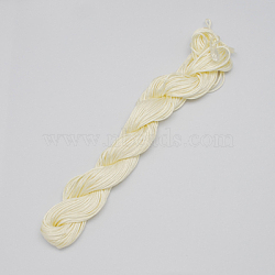 Nylon Thread, Nylon Jewelry Cord for Custom Woven Bracelets Making, Light Goldenrod Yellow, 1mm, about 26.24 yards(24m)/bundle, 10bundles/bag, about 262.46 yards(240m)/bag(NWIR-R002-1mm-11)