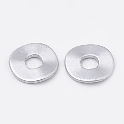 Spray Matte Painted Acrylic Bead Spacers, Light Grey, 24.5x2mm, Hole: 8mm, about 393pcs/430g(ACRP-N001-12B)