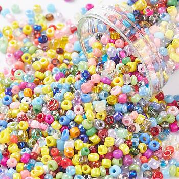 Glass Seed Beads, Mixed Style, Round, Mixed Color, 2x1.5mm, Hole: 0.9mm, about 10000pcs/200g