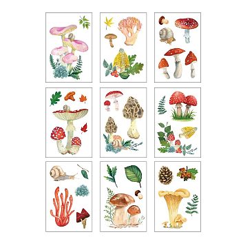 PVC Window Sticker, for Window or Stairway Home Decoration, Rectangle, Mushroom Pattern, 300x195mm