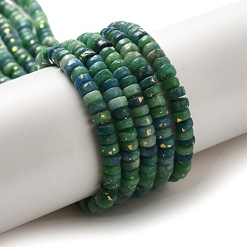 Natural Dolomite Beads Strands, with Synthetic Opal, Dyed, Disc, Heishi Beads, Green, 4x2mm, Hole: 0.6mm, about 184pcs/strand, 15.94''(40.5cm)