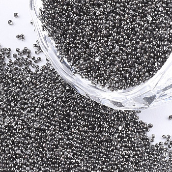 FGB Plated Glass Seed Beads, For Nail Art Decoration Accessories, No Hole/Undrilled, Round, Colorful, 0.6~0.8mm, about 450g/bag