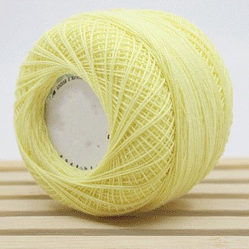 45g Cotton Size 8 Crochet Threads, Embroidery Floss, Yarn for Lace Hand Knitting, Champagne Yellow, 1mm