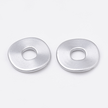 Spray Matte Painted Acrylic Bead Spacers, Light Grey, 24.5x2mm, Hole: 8mm, about 393pcs/430g