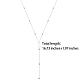 Rhodium Plated 925 Sterling Silver Y Chain Necklace for Women 18K Gold Plated Round Beads Long Dainty Y-Shaped Necklace Jewelry Gift for Women(JN1095A)-2