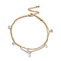 Clear Stainless Steel Anklets(AJEW-A036-13G)