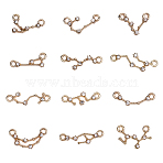 Alloy Links connectors, with Rhinestone, Constellation, Light Gold, 10.5x17.5x2.5mm, Hole: 1.5mm, 24pcs/box(PALLOY-CA0001-06LG)