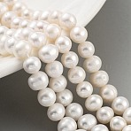 Natural Cultured Freshwater Pearl Beads Strands, Potato, Antique White, 6~6.5mm, Hole: 0.7mm, about 30pcs/strand, 6.89 inch(17.5cm)(PEAR-C003-23-X)