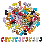 72Pcs 12 Colors 1-hole Alloy Horn Buttons, for BJD Doll Making, Mixed Color, 6x4mm, Hole: 1.2mm, 6pcs/color(DOLL-FG0001-05)