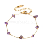 Ion Plating(IP) 304 Stainless Steel Mesh Chain Bracelet for Women, Real 18K Gold Plated, Inner Diameter: 2-1/8 inch(5.3cm)(BJEW-S003-04G)