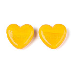 Handmade Lampwork Beads, Heart, Gold, 18.5~19.5x19.5~20x6.5~7.5mm, Hole: 1.2~1.6mm(LAMP-T023-27F)