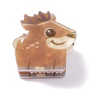 Cute Mini Animal Acrylic Claw Hair Clips, Hair Accessories for Girls, Deer, 25x27x26.5mm(PHAR-A012-01D)