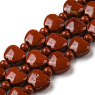 Natural Red Jasper Beads Strands, Apple, 9x10.5x5mm, Hole: 1mm, about 35pcs/strand, 15.47''~15.67'' (39.3~39.8cm)(G-C062-A10-01)