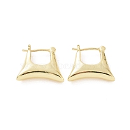 Brass Trapezoid Thick Hoop Earrings for Women, Golden, 15.5x19x5mm, Pin: 0.7mm(EJEW-F303-10G)