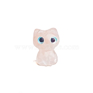 Resin Cat Display Decoration, with Natural Rose Quartz Chips inside Statues for Home Office Decorations, 25x22x34mm(PW-WG73225-03)