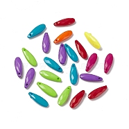 Opaque Acrylic Pendants, Faceted Teardrop Charms, Mixed Color, 18x6x3.5mm, Hole: 1.2mm, 1728pcs/500g(OACR-H019-19)