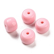 Opaque Acrylic Beads, Column, Pink, 10x6mm, Hole: 1.8mm, 910pcs/500g(OACR-B013-10A)
