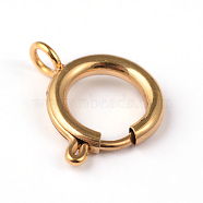 Ion Plating(IP) 304 Stainless Steel Spring Ring Clasps, Golden, 22x20x3mm, Hole: 3mm(STAS-E104-09B)