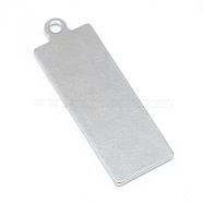 201 Stainless Steel Stamping Blank Tag Pendants, Rectangle, Stainless Steel Color, 35x12x1.5mm, Hole: 2mm(STAS-T008-117)