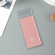 Rectangle Plastic Cellophane Bags, for Lipstick Packaging, Polka Dot Pattern, Hot Pink, 13x5cm, Unilateral Thickness: 0.035mm, Inner Measure: 10x5cm, about 96~100pcs/bag(OPC-F004-02A)
