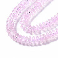 Crackle Glass Beads, Dyed & Heated, Rondelle, Pearl Pink, 6x3.5mm, Hole: 1.2mm, about 147pcs/strand, 15.23 inch(38.7cm)(GLAA-S192-B-004D)