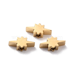 Ion Plating(IP) 316 Surgical Stainless Steel Beads, Star, Golden, 9x4x3mm, Hole: 1.5mm(STAS-D450-38G)