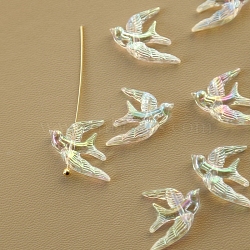 Acrylic Beads, Swallow, Clear AB, 17x16mm(X-PW-WGE644D-01)