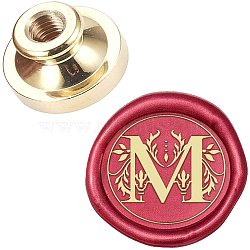 DIY Scrapbook, Brass Wax Seal Stamp Head, Letter M, Golden, 25x14mm(AJEW-WH0099-657)