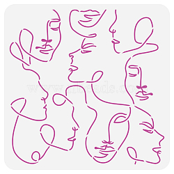 PET Hollow Out Drawing Painting Stencils, for DIY Scrapbook, Photo Album, Face, 30x30cm(DIY-WH0391-0775)