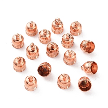 Brass Cord Ends, Rose Gold, 12x10mm, Hole: 1mm