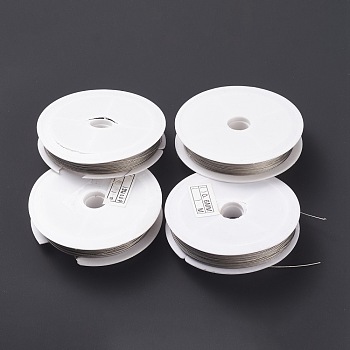 (Defective Closeout Sale) Steel Wire, Craft Wire, with Defective Spool, Stainless Steel Color, 0.3~0.8mm, 10~70m/roll