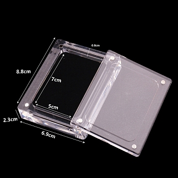 Transparent Acrylic Jewelry Gift Box with Magnetic Clasps, Rectangle, Clear, 8.8x6.9x2.3cm