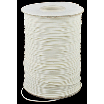 Korean Waxed Polyester Cord, Bead Cord, Creamy White, 1.2mm, about 185yards/roll
