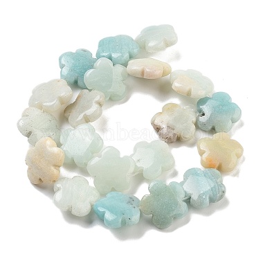 brins de perles d'amazonite de fleurs naturelles(G-F769-F01-02)-3