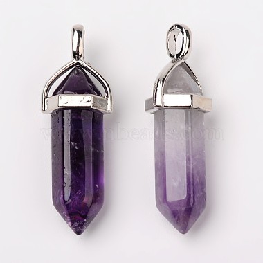 Natural Amethyst Double Terminated Pointed Pendants(X-G-F295-05C)-2