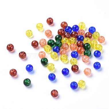 Perles de verre craquelé peintes(DGLA-X0006-6mm-07)-2