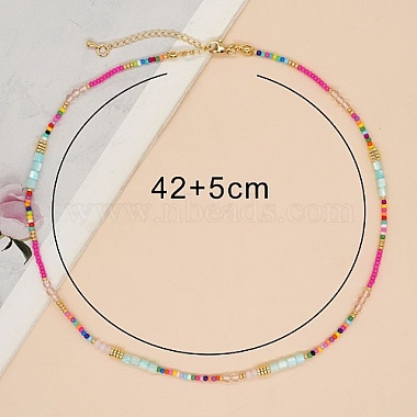 Glass Seed Beaded Necklaces for Women(LO6603)-3